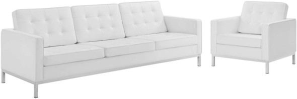 dark blue sectional with chaise Modway Furniture Sofas and Armchairs Silver White
