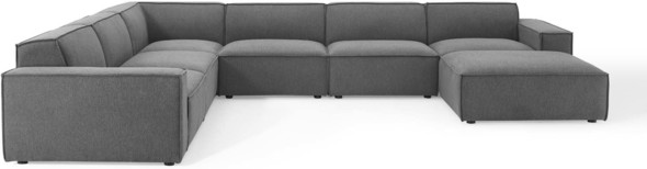 chaise couch with ottoman Modway Furniture Sofas and Armchairs Charcoal