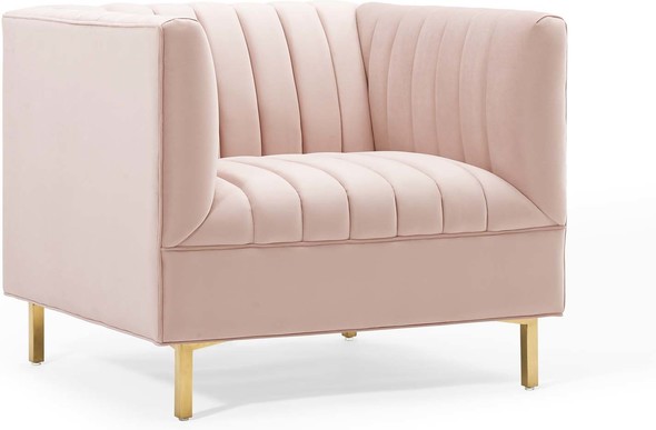 cream arm chair Modway Furniture Sofas and Armchairs Pink