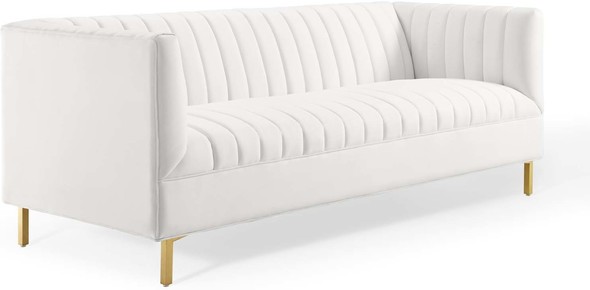 gray chaise sofa Modway Furniture Sofas and Armchairs White