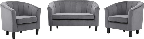 black and gray sectional Modway Furniture Sofas and Armchairs Gray