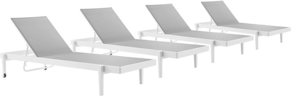 black accent stool Modway Furniture Daybeds and Lounges White Gray