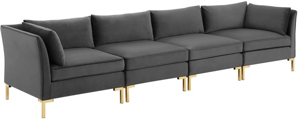 navy blue leather sectional couch Modway Furniture Sofas and Armchairs Gray
