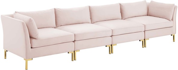 living room sectional with chaise Modway Furniture Sofas and Armchairs Pink
