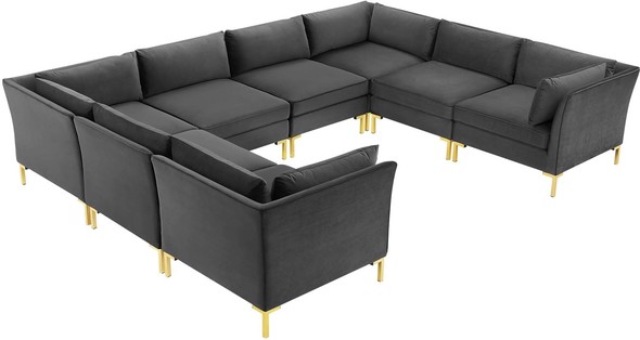 soft sectional sofa with chaise Modway Furniture Sofas and Armchairs Gray