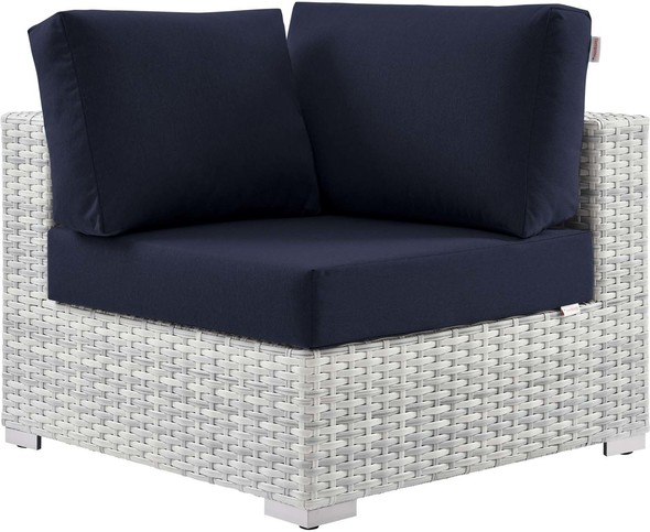 couch with accent chairs Modway Furniture Bar and Dining Light Gray Navy