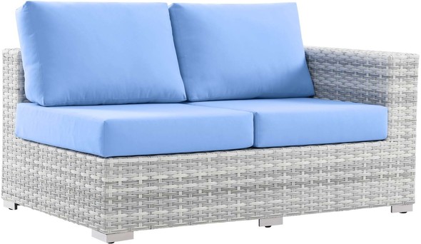 large leather couch with chaise Modway Furniture Sofa Sectionals Light Gray Light Blue