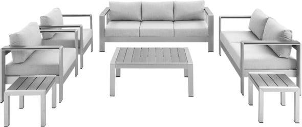 patio wicker sectional Modway Furniture Sofa Sectionals Silver Gray