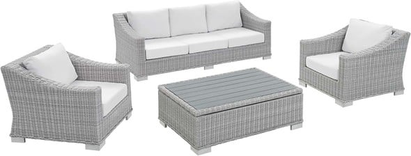 cheap aluminum patio furniture Modway Furniture Sofa Sectionals Light Gray White
