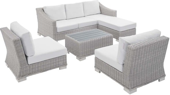 turquoise outdoor furniture Modway Furniture Sofa Sectionals Light Gray White