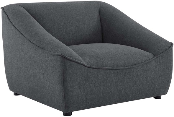 accent chair with ottoman Modway Furniture Sofas and Armchairs Charcoal