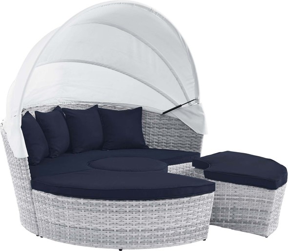 folding garden chair covers Modway Furniture Daybeds and Lounges Light Gray Navy