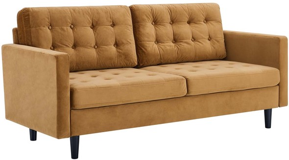 brown velvet sectional couch Modway Furniture Sofas and Armchairs Cognac