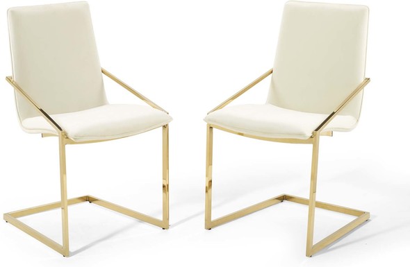 grey fabric dining chairs Modway Furniture Dining Chairs Gold Ivory