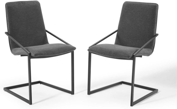 set of 2 velvet chairs Modway Furniture Dining Chairs Black Charcoal