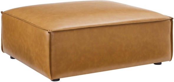 leather storage ottoman bench Modway Furniture Sofas and Armchairs Tan
