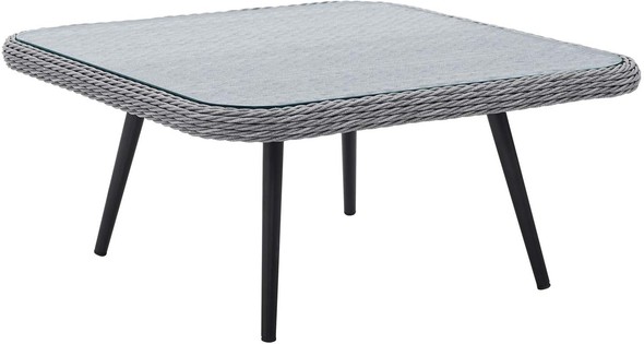 rectangular square glass side table Modway Furniture Bar and Dining Gray