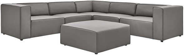 leather and cloth sectional sofas Modway Furniture Sofas and Armchairs Gray