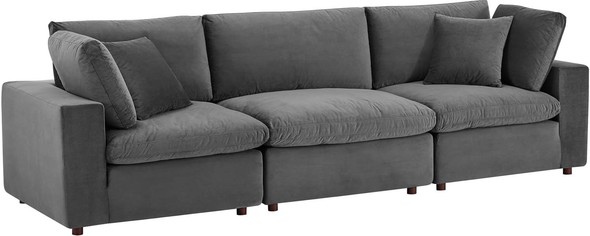 large leather sectional Modway Furniture Sofas and Armchairs Gray