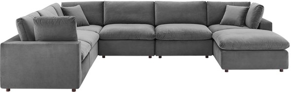 gray sectional couch with pull out bed Modway Furniture Sofas and Armchairs Gray