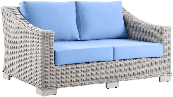velvet sectional couch Modway Furniture Sofa Sectionals Light Gray Light Blue