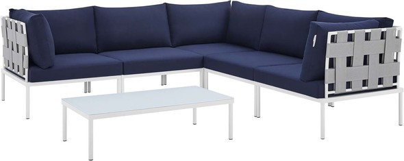 modern sectional sofa Modway Furniture Sofa Sectionals Gray Navy