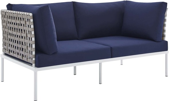 fabric loveseat sofa Modway Furniture Sofa Sectionals Tan Navy