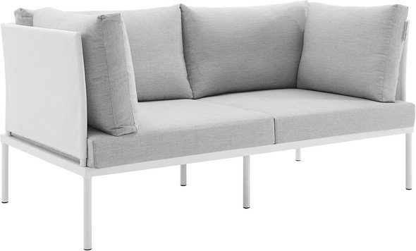 small sectional with chaise Modway Furniture Sofa Sectionals White Gray