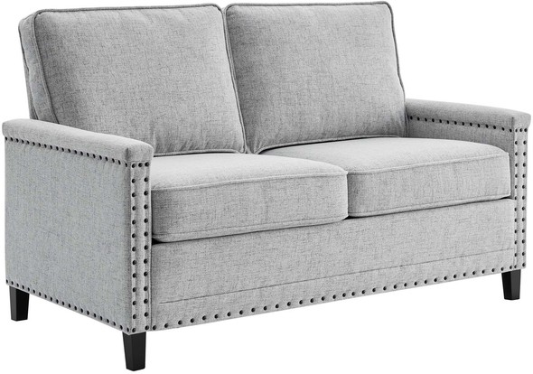 microfiber sofa with chaise Modway Furniture Sofas and Armchairs Light Gray