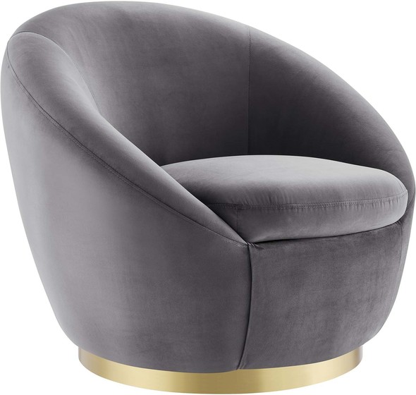 high wingback armchair Modway Furniture Sofas and Armchairs Gold Gray