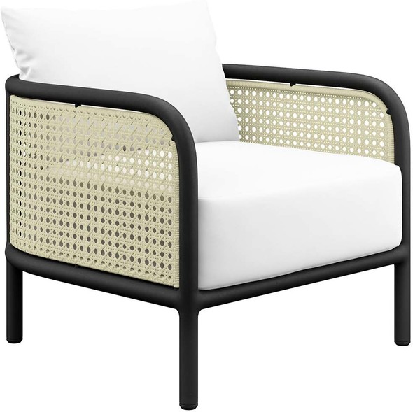 accent reading chair Modway Furniture Daybeds and Lounges Ivory White