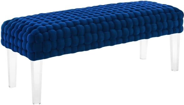 tufted bench velvet Modway Furniture Sofas and Armchairs Navy
