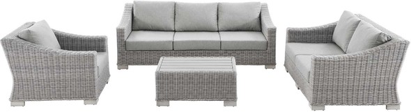 black conversation patio sets Modway Furniture Sofa Sectionals Light Gray Gray