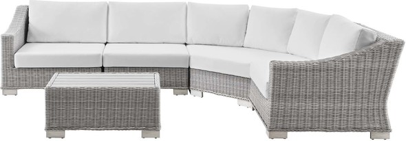 leather sectional furniture Modway Furniture Sofa Sectionals Light Gray White