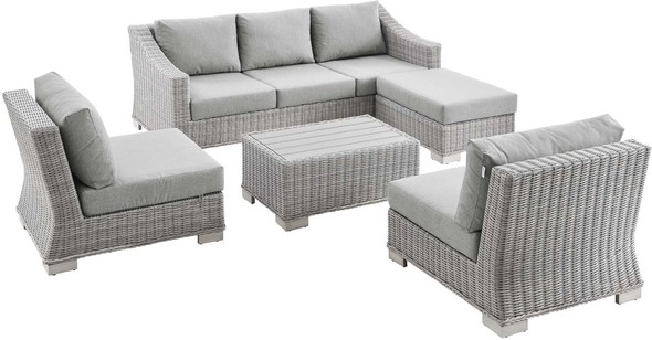 patio furniture conversation set Modway Furniture Sofa Sectionals Light Gray Gray