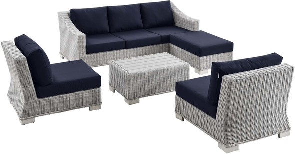 outdoor chaise lounges with arms Modway Furniture Sofa Sectionals Light Gray Navy