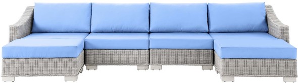 brown and black sofa Modway Furniture Sofa Sectionals Light Gray Light Blue