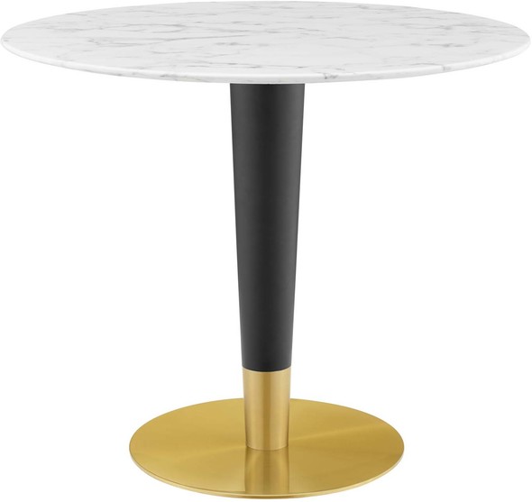 black wood extendable dining table Modway Furniture Bar and Dining Tables Gold White