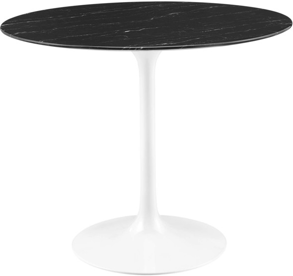 marble round dining table for 4 Modway Furniture Bar and Dining Tables White Black