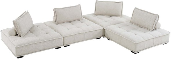 leather and fabric sectional sofas Modway Furniture Sofas and Armchairs Beige