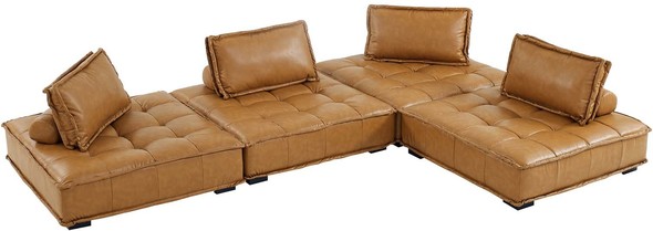 green leather sectional couch Modway Furniture Sofas and Armchairs Tan