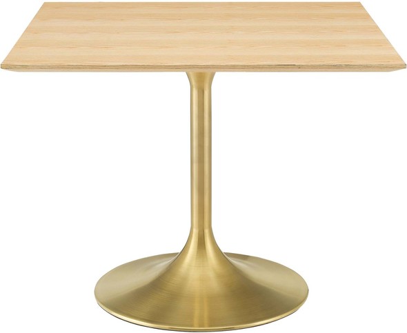 white extendable dining table 4 6 Modway Furniture Bar and Dining Tables Gold Natural