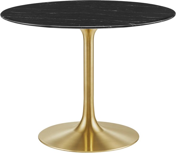 round kitchen table with leaf Modway Furniture Bar and Dining Tables Gold Black