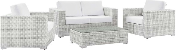 outdoor seating aluminum Modway Furniture Sofa Sectionals Light Gray White