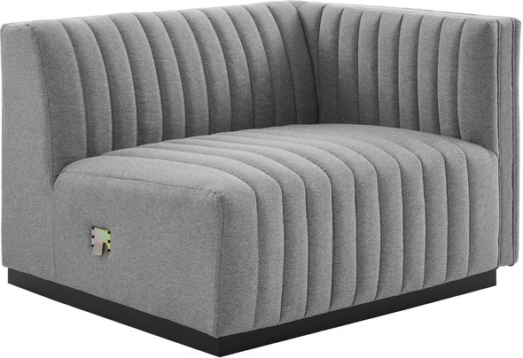 suede sectional couch Modway Furniture Sofas and Armchairs Black Light Gray