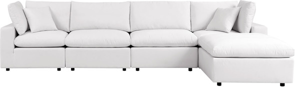 long velvet sofa Modway Furniture Bar and Dining White