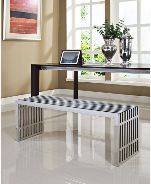 Modway Furniture Benches and Stools Ottomans and Benches Silver