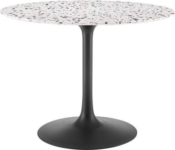 dark wood round dining table Modway Furniture Bar and Dining Tables Black White