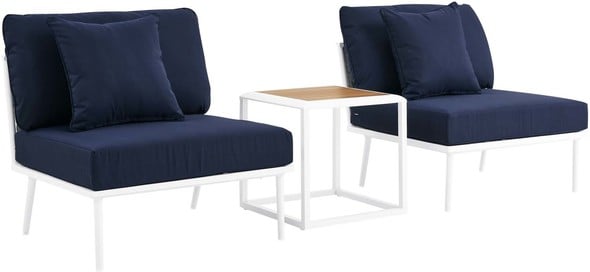patio & outdoor furniture Modway Furniture Sofa Sectionals White Navy