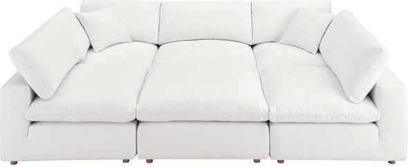 small sectional couch with chaise Modway Furniture Living Room Sets Pure White